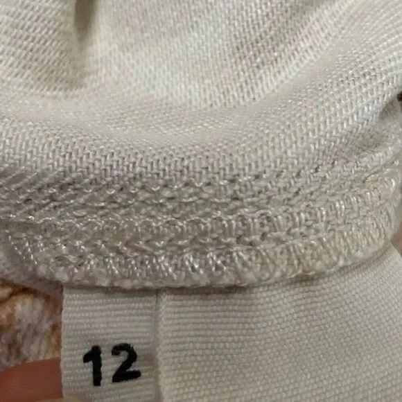 ULLA JOHNSON Waverly Printed Jeans Women 12 Tan Check Print Tapered 100% Cotton - Picture 14 of 14